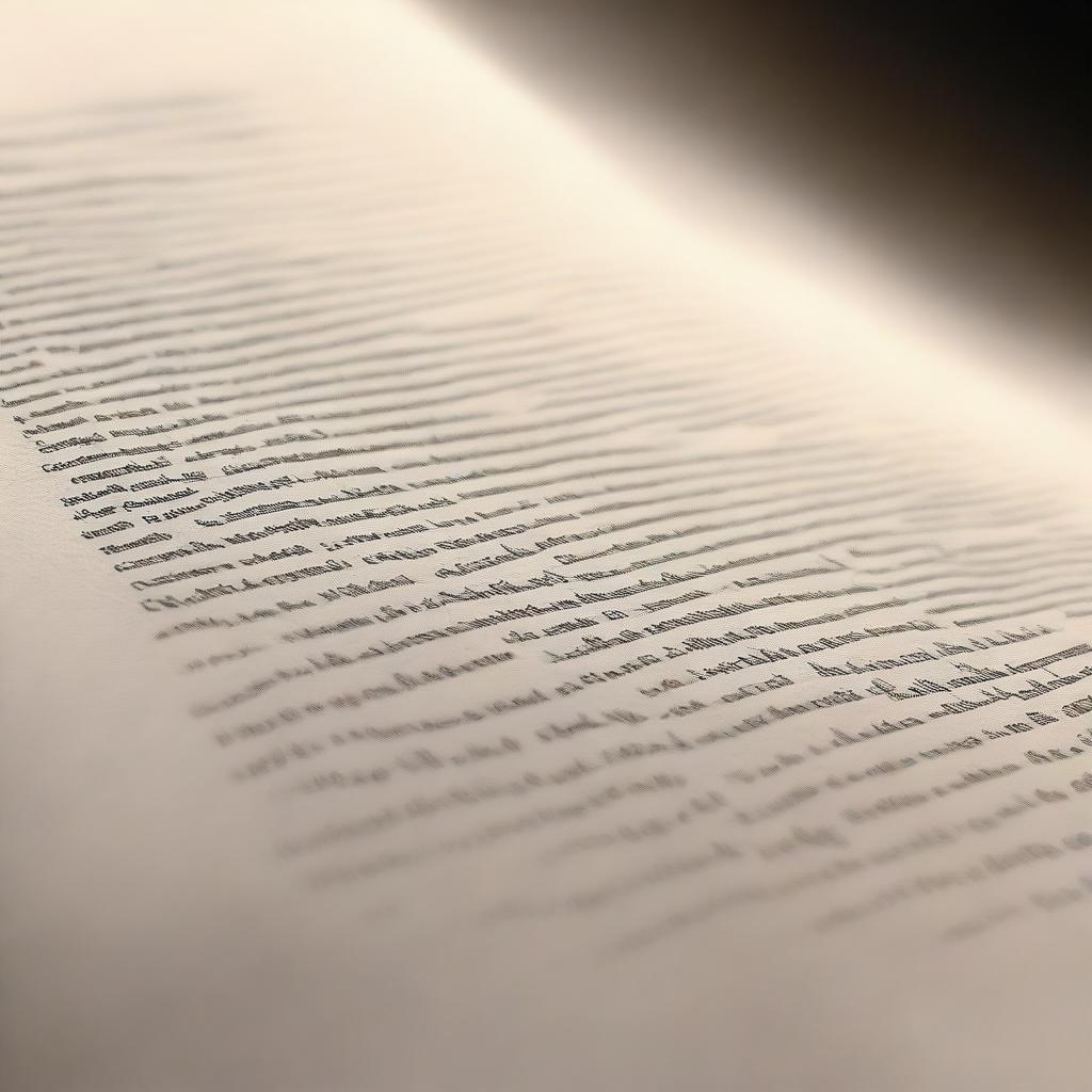 A crisp, white piece of paper, illuminated under a soft light, containing neatly-arranged typed information.