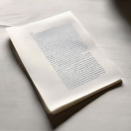 A crisp, white piece of paper, illuminated under a soft light, containing neatly-arranged typed information.