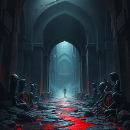 A chilling depiction of the entrance to the Underworld, inspired by Dante's Hell, presenting an ominous and foreboding atmosphere