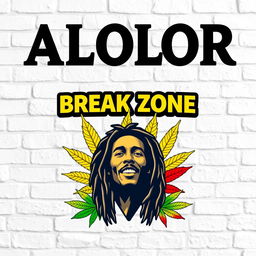 A logo design featuring ALOLOR BREAK ZONE at the top, styled in the iconic Avengers font to capture attention