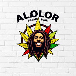 A logo design featuring ALOLOR BREAK ZONE at the top, styled in the iconic Avengers font to capture attention