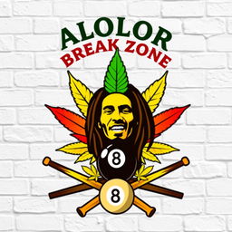 A logo design featuring ALOLOR BREAK ZONE at the top, styled in the iconic Avengers font to attract attention