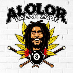 A logo design featuring ALOLOR BREAK ZONE at the top, styled in the iconic Avengers font to attract attention