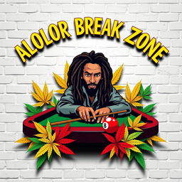 A logo design featuring ALOLOR BREAK ZONE presented at the top in the whimsical and magical style of Harry Potter's font, creating a unique and enchanting look