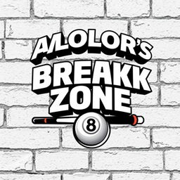 A logo design for ALOLOR's BREAK ZONE, featured prominently at the top in the iconic Avengers font, rendered in a striking 3D effect