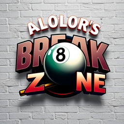 A logo design for ALOLOR's BREAK ZONE, featured prominently at the top in the iconic Avengers font, rendered in a striking 3D effect