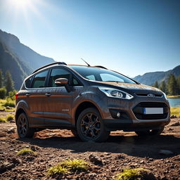 A rugged Ford S-Max parked in a stunning off-road landscape, showcasing its versatility and power