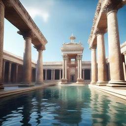 An ultra-realistic, 4K HD image depicting the legendary fountain of an ancient city, long hidden by the passage of time