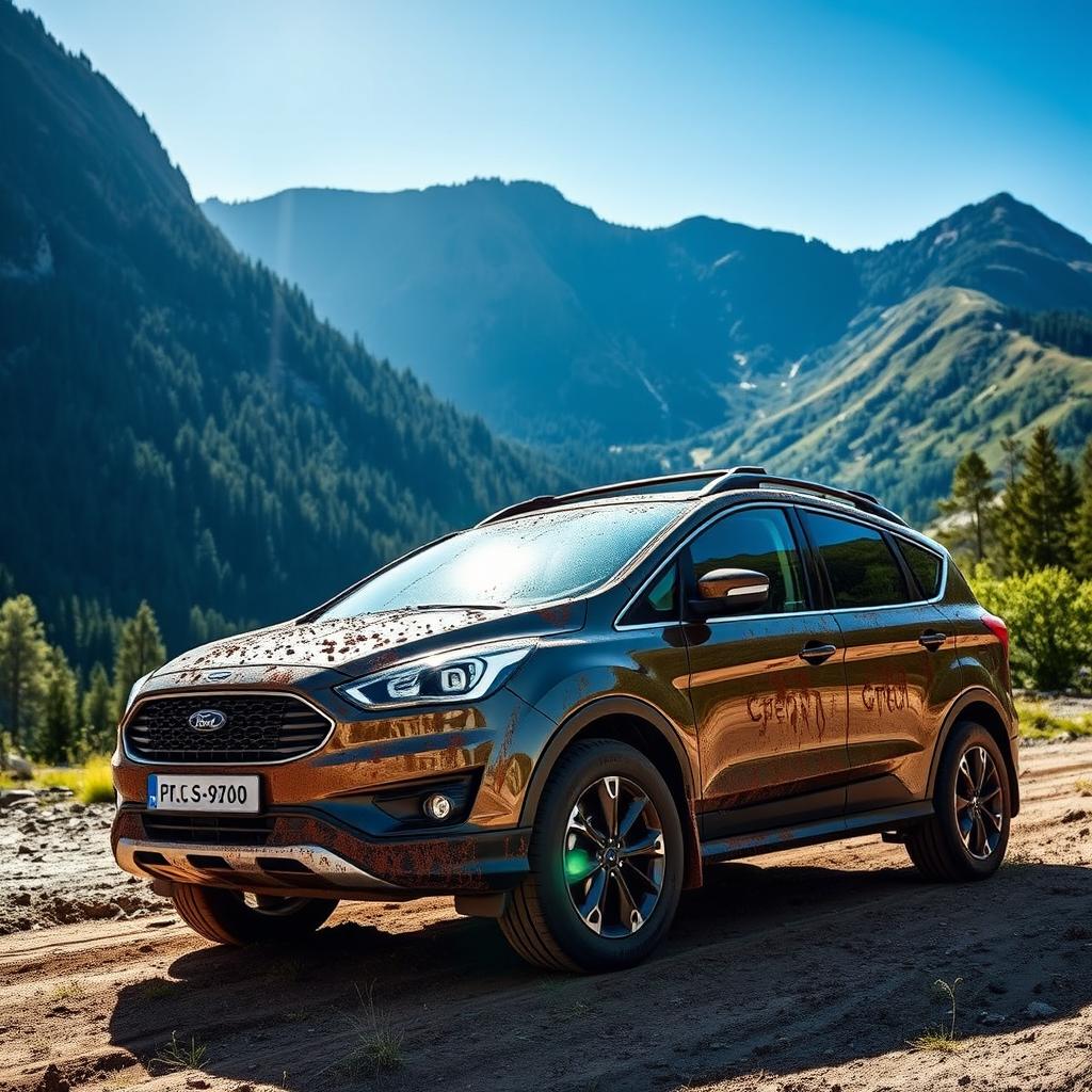 A rugged Ford S-Max parked in a stunning off-road landscape, showcasing its versatility and power