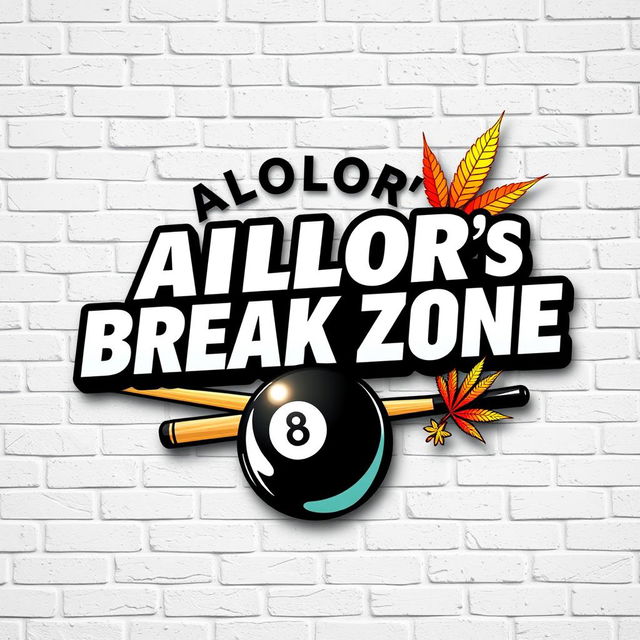 A logo design for ALOLOR's BREAK ZONE, prominently displayed in the bold style of Marvel's font, rendered in a striking 3D effect