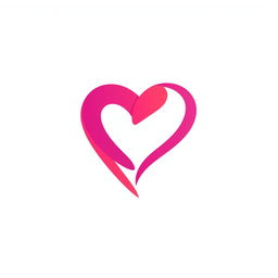 A unique and modern logo design for a dating app, featuring a stylized heart shape that combines bold and playful elements