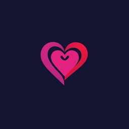 A unique and modern logo design for a dating app, featuring a stylized heart shape that combines bold and playful elements