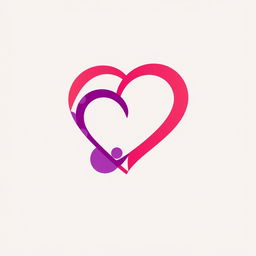 A unique and modern logo design for a dating app, featuring a stylized heart shape that combines bold and playful elements