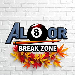 A logo design for ALOLOR BREAK ZONE, prominently featured in the iconic Avengers font, crafted with a striking 3D effect