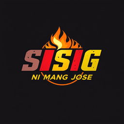 A sleek and modern logo design for 'SISIG NI MANG JOSE', styled in a font reminiscent of the Avengers movie logo