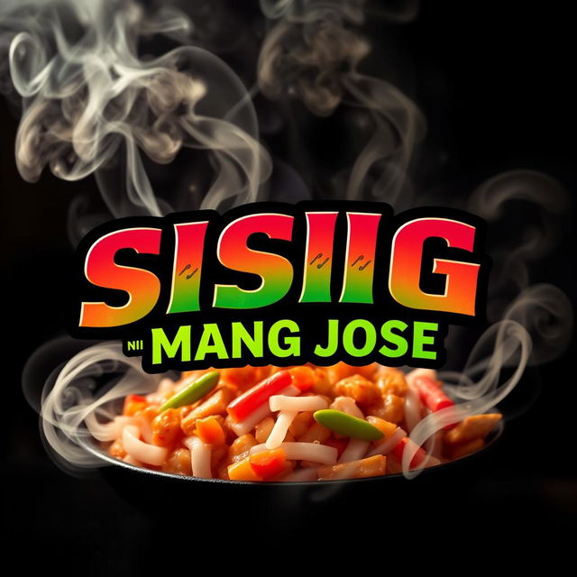 A logo design for 'SISIG NI MANG JOSE' incorporating font inspired by the Avengers logo, featuring bold and impactful typography