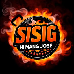 A logo design for 'SISIG NI MANG JOSE' incorporating font inspired by the Avengers logo, featuring bold and impactful typography