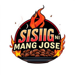 A logo design for 'SISIG NI MANG JOSE' utilizing font inspired by the Avengers logo, with bold and impactful lettering