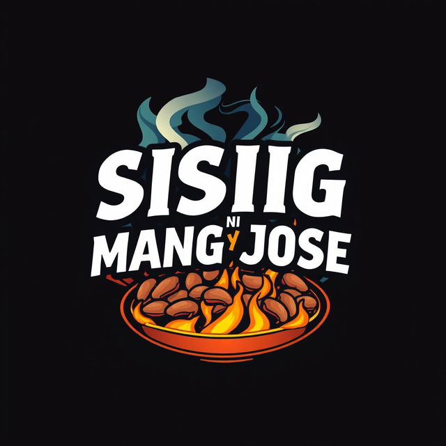 A logo design for 'SISIG NI MANG JOSE' utilizing font inspired by the Avengers logo, with bold and impactful lettering