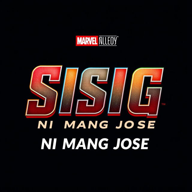 A creative logo design featuring the words "SISIG NI MANG JOSE" styled in a bold and dynamic font inspired by the Avengers movie branding