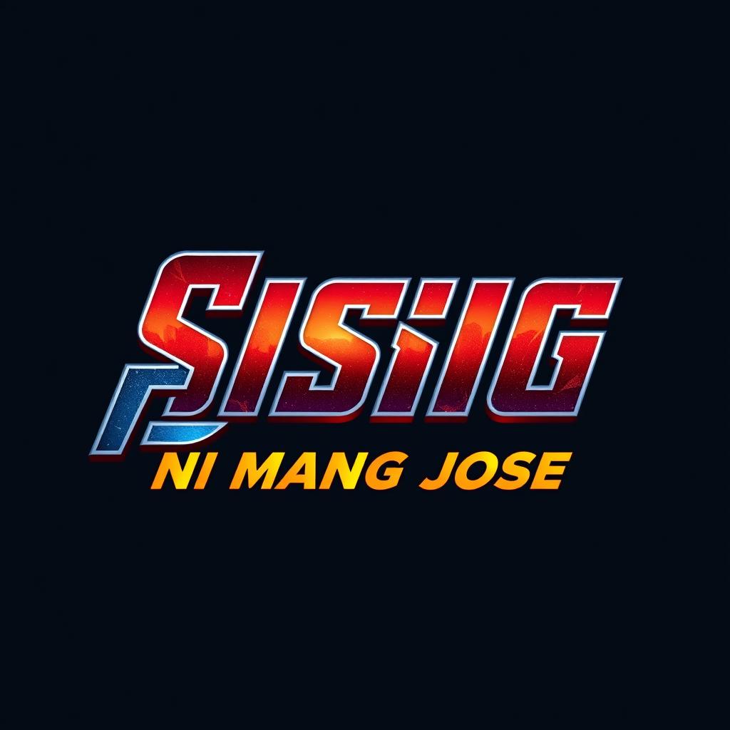 A creative logo design featuring the words "SISIG NI MANG JOSE" styled in a bold and dynamic font inspired by the Avengers movie branding