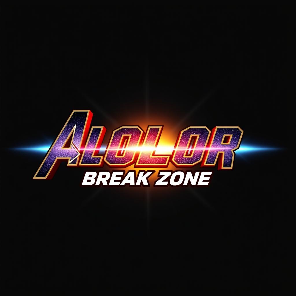 A striking logo design featuring the text "ALOLOR BREAK ZONE" styled in a bold and dynamic font reminiscent of the Avengers movie branding