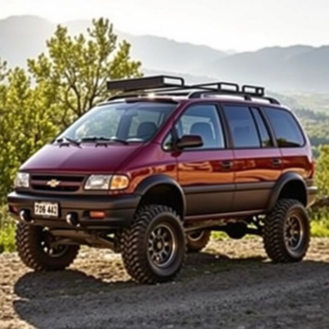 A lifted Chevrolet Zafira Mk 1, showcasing its sporty and rugged appearance