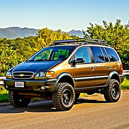 A lifted Chevrolet Zafira Mk 1, showcasing its sporty and rugged appearance