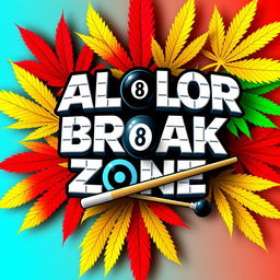 A logo design for 'ALOLOR BREAK ZONE' featuring a stylized Avengers font