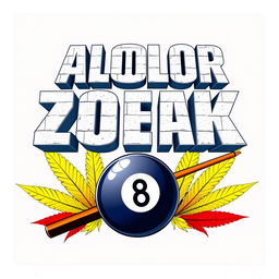 A logo design for 'ALOLOR BREAK ZONE' featuring the text in a stylized Avengers font, positioned at the top