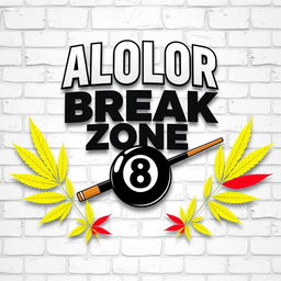 A logo design for 'ALOLOR BREAK ZONE' featuring the text in a bold Avengers font at the top