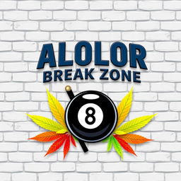 A logo design for 'ALOLOR BREAK ZONE' featuring the text in a bold Avengers font at the top