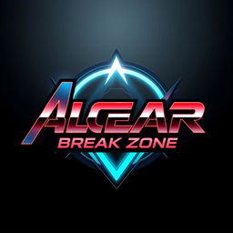 A logo design for 'ALOLOR BREAK ZONE' featuring the text in a futuristic interpretation of the Avengers font