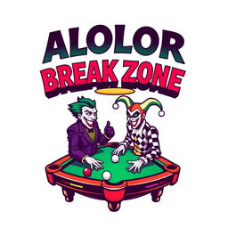 A logo design for 'ALOLOR BREAK ZONE' featuring the text in a bold Avengers font at the top
