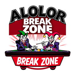 A logo design for 'ALOLOR BREAK ZONE' featuring the text in a bold Avengers font at the top