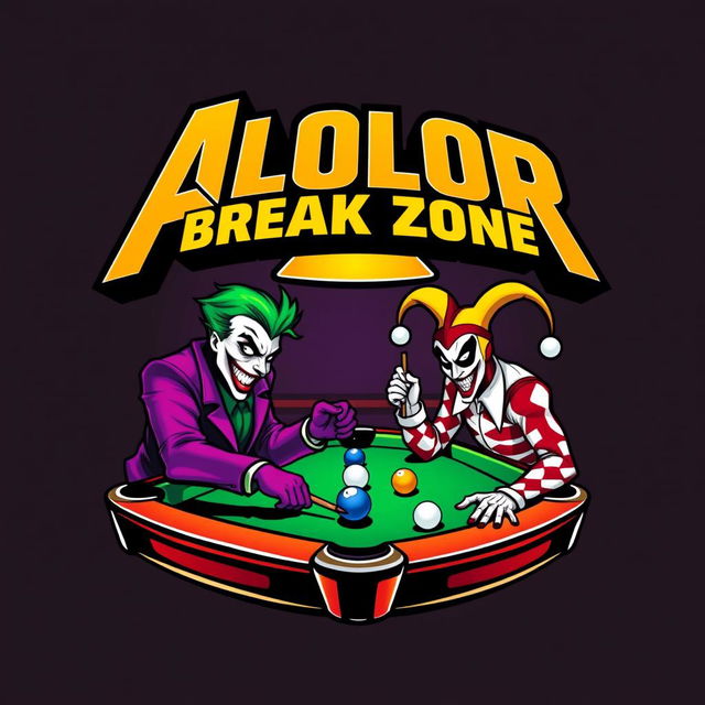 A logo design for 'ALOLOR BREAK ZONE' featuring the text in a bold Avengers font at the top