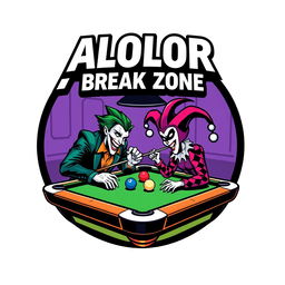 A logo design for 'ALOLOR BREAK ZONE' featuring the text in a bold Avengers font at the top