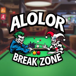 A logo design for 'ALOLOR BREAK ZONE' featuring the text in a bold Avengers font at the top