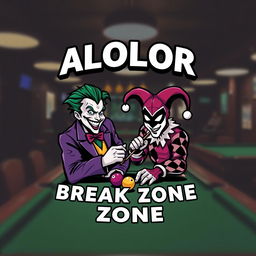 A logo design for 'ALOLOR BREAK ZONE' featuring the text in a bold Avengers font at the top