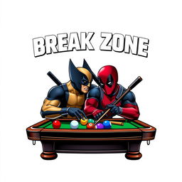 A logo design for 'ALOLOR BREAK ZONE' featuring the text in a bold Avengers font at the top