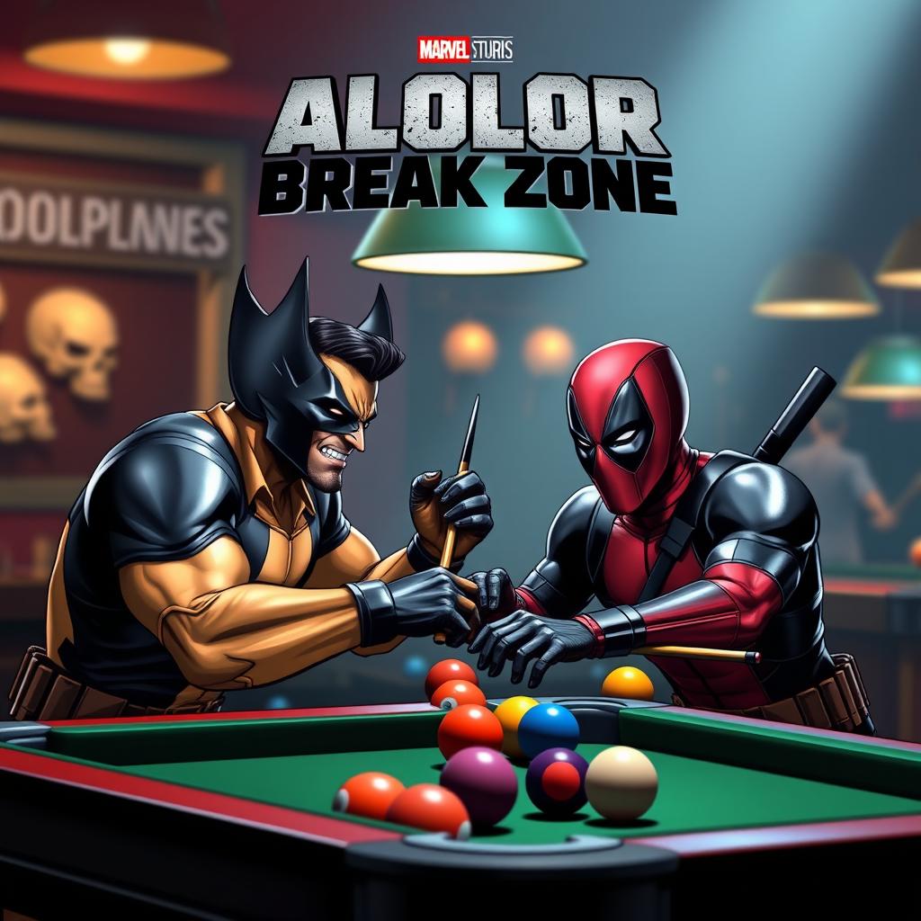 A logo design for 'ALOLOR BREAK ZONE' featuring the text in a bold Avengers font at the top