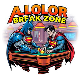 A logo design for 'ALOLOR BREAK ZONE' featuring the text in a prominent Avengers font at the top
