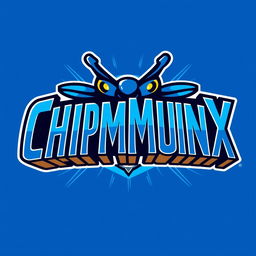 A logo design for 'CHIPMUNX' displayed in a stylized Blue Beetle font