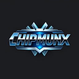 A logo design for 'CHIPMUNX' rendered in a futuristic variation of the Avengers font