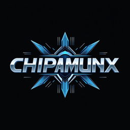 A logo design for 'CHIPMUNX' rendered in a futuristic variation of the Avengers font