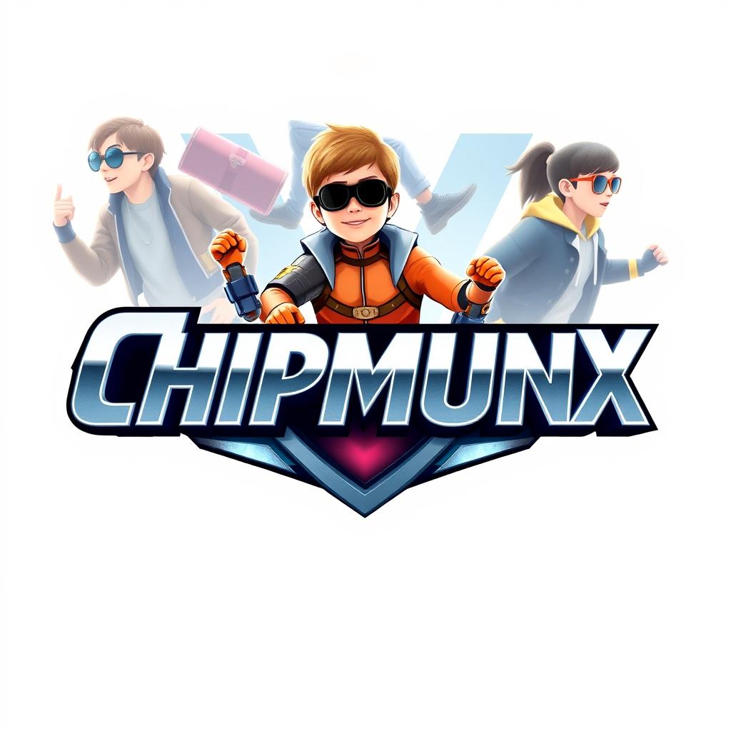 A logo design for 'CHIPMUNX' rendered in a futuristic variant of the Avengers font