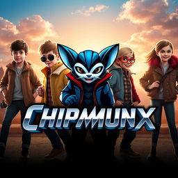 A logo design for 'CHIPMUNX' rendered in a futuristic variant of the Avengers font