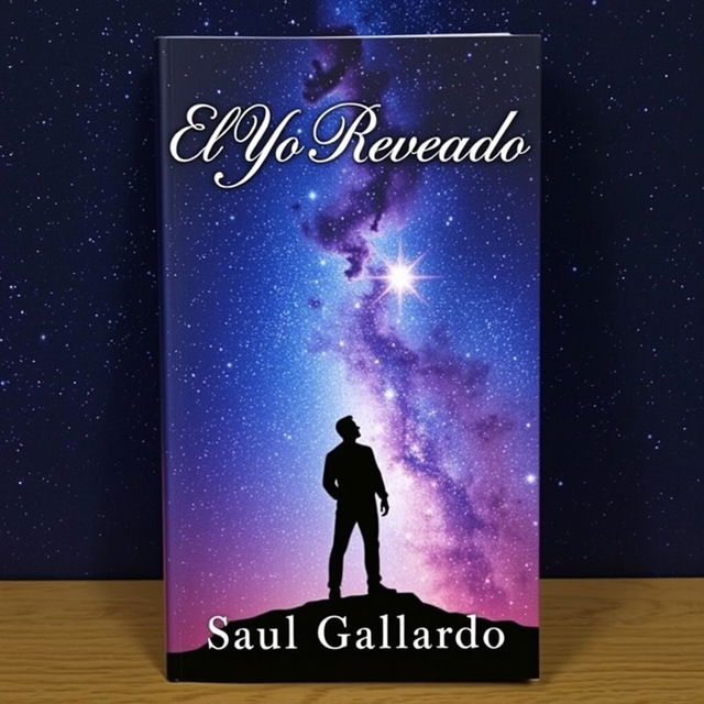 A book cover featuring a human figure standing in a contemplative pose against a stunning starry sky, symbolizing the connection between the inner self and the universe