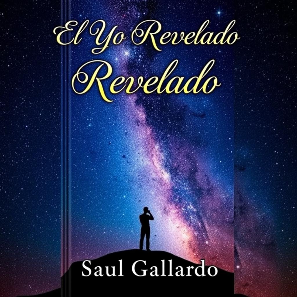 A book cover featuring a human figure standing in a contemplative pose against a stunning starry sky, symbolizing the connection between the inner self and the universe