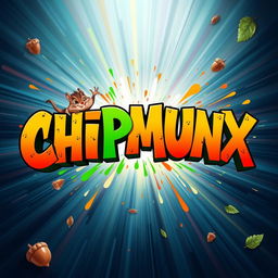 A dynamic and vibrant title design for 'CHIPMUNX', featuring bold typography with a playful and chaotic theme